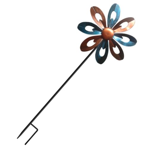 JOINPAYA Mulino a Vento Decorativo in Ferro per Giardino e Cortile Mulino a Vento Rotante Floreale Resistente per Decorazioni da Esterno e Ornamenti Scenici