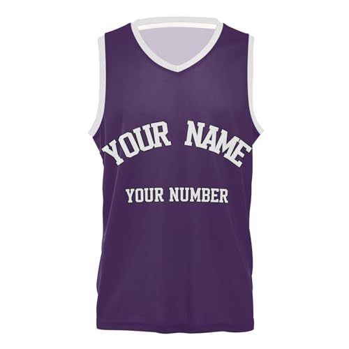 Custom Basketball Jerseys Purple Personalized Team Name Number Basketball Jersey Athletic Quick Dry Shirts for Men Women