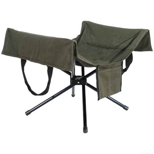 Bolsa de lona portátil para leña con marco plegable de aleación de aluminio para un fácil transporte y almacenamiento (verde)