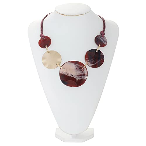 Bocar Chunky Irregular Acrylic Costume Pendant Necklace Women Large Statement 22" Collar Necklace2