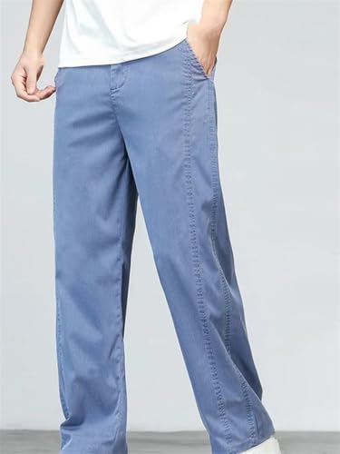 Men's Summer Thin Jeans Loose Straight Fit Casual Denim Trousers Plus Size Design Style Pants2