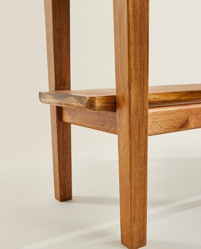 Image of Solid Sheesham Wood SideTable for Living Room | Wooden EndTable with Shelf for Bedroom & Balcony | Natural Honey Finish Bedside Table (16.9 inch H x 21.7 inch L x 9.8 inch W)