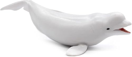 Miniatura 3 de Juguetes educativos de animales marinos sólidos, simulación de tiburón oceánico, criatura marina, juguete para niños pequeños (beluga media)