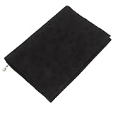 TOGEVAL Handgefertigte Buchschutzhülle A5 aus Schwarzem Stoff Fleckenabweisender Waschbarer Buchumschlag mit Floralem Muster Schutzbezug für Schulbücher und Notizbücher