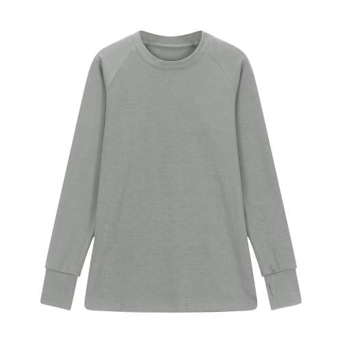 Kids Girls Long Sleeve Blouse Shirts Solid Color Loose Round Neck Long Sleeve Comfy Tops Girls Trendy Tees Clothes2