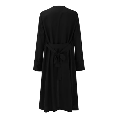 Trench long pour femme imperméable veste de mi-saison chic avec ceinture