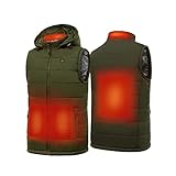 Sailwind Men's Lightweight Heated Vest Smart Electric Rechargeable Jacket With Removable Hood...