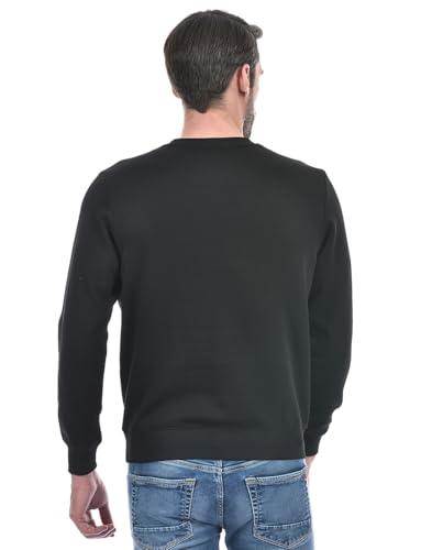 Image of Numero Uno Mens Blue Typographic Round Neck Brushed Fleece Sweatshirt