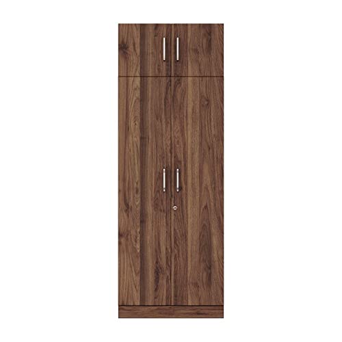Image of Wakefit Wardrobe for Bedroom | 1 Yr Warranty | Cupboard for Bedroom, Almirah, Wooden Wardrobe, Multi-Shelves with Mirror, Drawer & Hanger, Density:680-750 kg /m, Free Installation (Gingham - CW)