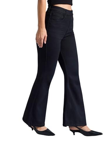 Image of Miss Chase Women's Wide-Leg High-Rise Regular-Length Stretchable Shaping Denim Jeans