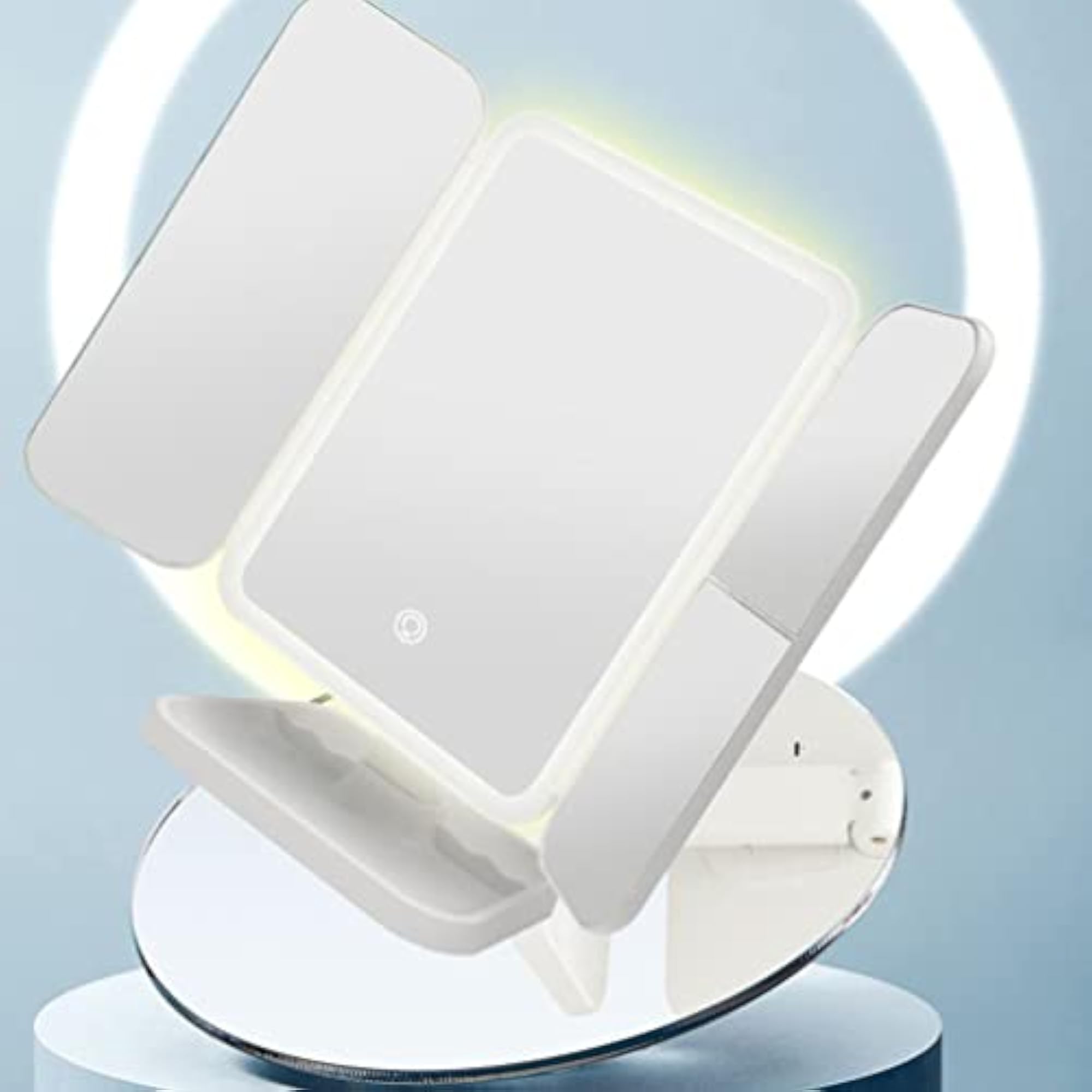 Tri-Fold Lighted Vanity Mirror with LED Lights