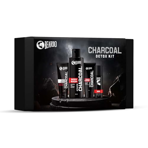 Beardo Charcoal Detox Kit | Grooming kit for men | Activated Char...