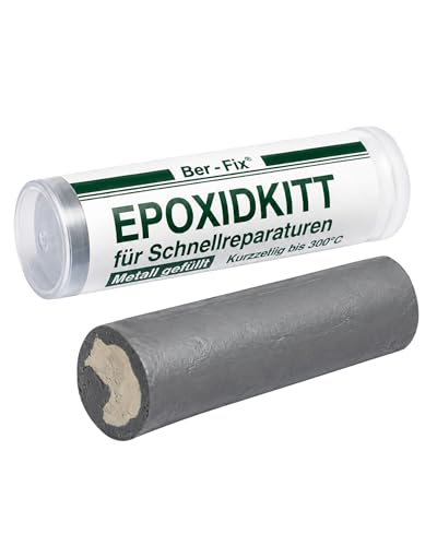 Ber-Fix 56g Epoxidkitt 2K Knetmetall Hitzebeständig bis 300C | Wasserdicht & schnellhärtend | Reparaturknete für Metall Holz Keramik | Modellierbare Reparaturpaste statt Flüssigmetall