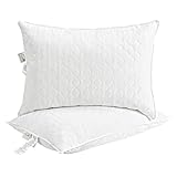 Dimensioni: 50x70 cm, Copertura: bianca, Riempimento: 1020 g di Piumas d'Oca Premium (Nota: La morbidezza del cuscino è una sensazione personale. Speriamo possiate scegliere la sofficità che meglio si adatta a voi).