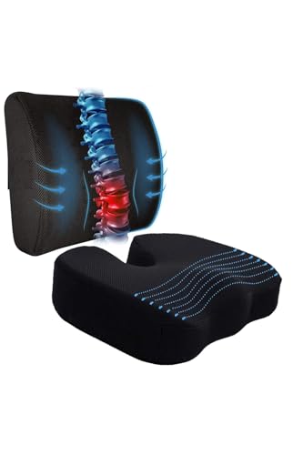 Coccyx Oturma ve Bel Destek Minderi, Ortopedik Visco, Basur ve Ofis Minderi Seti