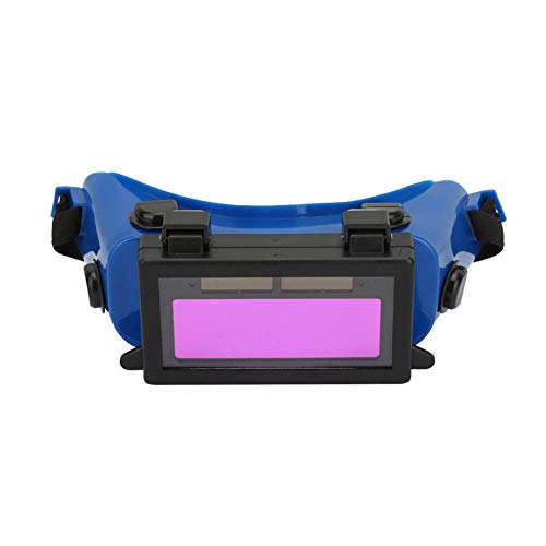 Gafas de Soldadura, Máscara de Soldadura, Gafas de Soldadura Shade 14, Máscara de Ojos con Oscurecimiento Automático Solar, Gafas de Soldadura, Gafas Protectoras (Azul)
