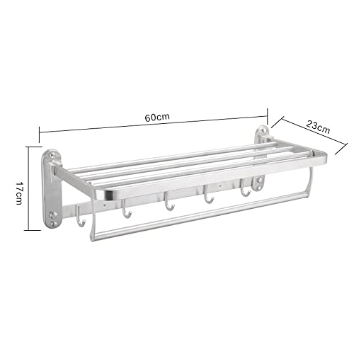Estante plegable de pared para baño con riel de hotel resistente 7
