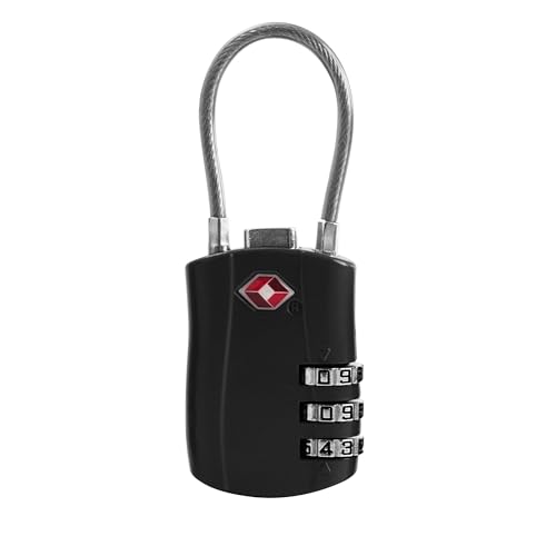 UP Security Candados TSA para equipaje, combinación de candado pequeño con cable, cerraduras de equipaje aprobadas por la TSA, candado combinado con código, para maleta de viaje, taquilla de gimnasio