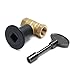 Skyflame 1/2 Inch Straight Gas Key Valve Kit for Fire Pit Fireplace with Flange and 3 Inches Key, Flat Black
