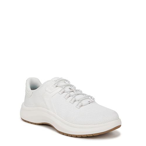 Dr. Scholl's Shoes Women's Feel at Ease Plantar Fasciitis Sneaker White Fabric 6.5 W