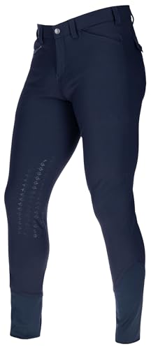 Covalliero Pantalones De Montar Techno Ii, Azul Oscuro, Talla 46, Refuerzos En Las Rodillas, Poliamida, Para Hombre, Elástico En 4 Direcciones