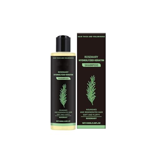 Rosemary Hydrolyzed Keratin Shampoo, Rosemary Leaf Oil Shampoo, Natural Thickening & Strengthening Sham-poo, Soft and Fluffy for Men and Women Cleansing Conditioner