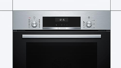 Bosch Series 6 Built-in Oven with added steam function 60 x 60 cm, LCD display control, 8 Heating Methods, Stainless steel, HIJ557YS0M, 1 Year Manufacturer Warranty