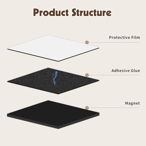 300 Stück Magnetplättchen Selbstklebend, 10 x 10 mm Verdickter Magnete zum Kleben Flach Magnetstreifen Klebemagnete für Schule Büro Familie Kühlschrank Whiteboard