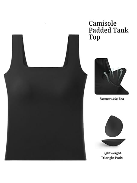 Image of SHAPERX Seamless Round Padded Camisole in for Women - Soft Fabric with Removable Cups