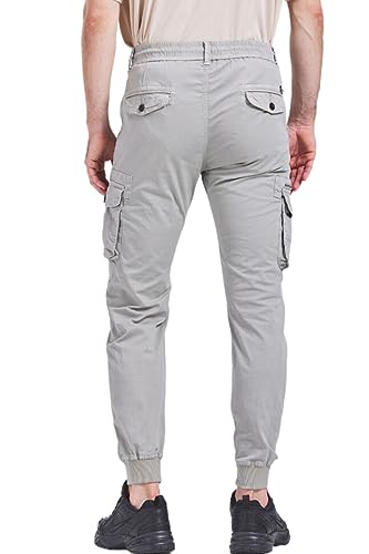 JackieLove Men's Joggers Work Camo Chino Utility Combat Pants Trousers with Multi Pockets for Spring3