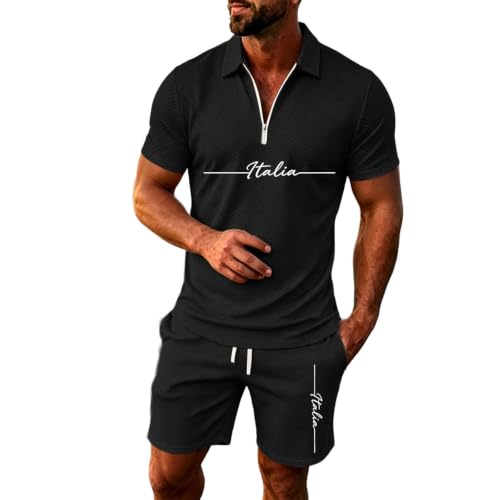 T-shirt manches courtes et short en velours côtelé avec lettres imprimées