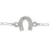  Pulsera Herradura de la Suerte con circonitas Plata de Ley perfecta para regalar