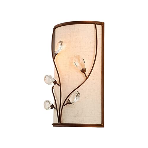 Aplique de Pared Americano Retro Cristal Lino lámpara de Pared Vintage E27 luz cafetería Tienda de Ropa Hotel albergue decoración Impermeable
