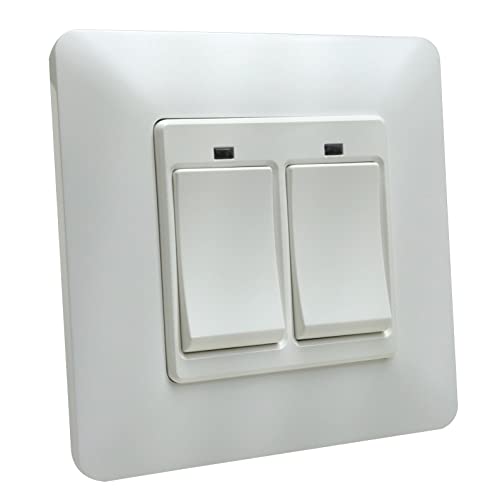 Interruptor Inteligente Wifi 2 Pulsadores, Color Blanco, Apariencia Clasica Con Medidas Standard, Pulsador De Pared Control Mediante App Smart Li Interruptor Inteligente Wifi 2 Pulsadores, Color Blanco, Apariencia Clasica Con Medidas Standard, Pulsador De Pared Control Mediante App Smart Li