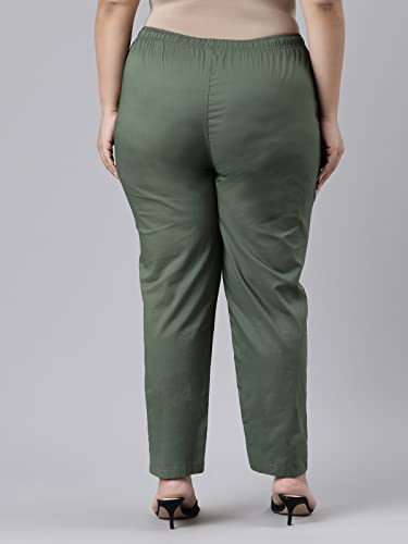 Image of GO COLORS Soft Cotton Pant Full Length for Women| Breathable, Mid Rise