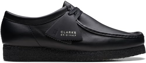 Clarks - Mens Wallabee Shoe, Color Black Leather, Size: 15 M US2