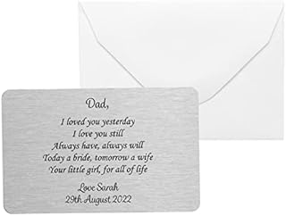 Personalised Sentimental Keepsake Father of the Bride Metal Wallet Card Wedding Gift from Daughter