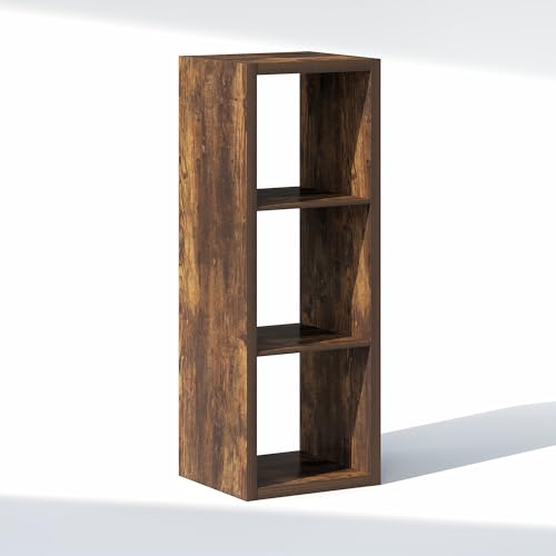 Image of Furinno Cubic Extra Thick 3-Cube Closet Organizers and Storage, Amber Pine | 14.6 x 16 x 44 in, Open Shelf Closet Storage, Closet Organizer, for Wardrobe, Bedroom, Living Room