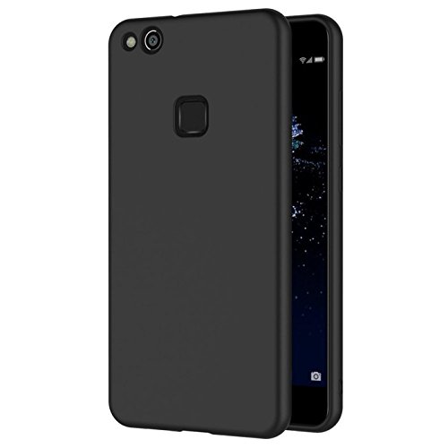 Verco Compatibile con Huawei P10 Lite, cover posteriore opaca per P10 Lite, in silicone, colore: nero