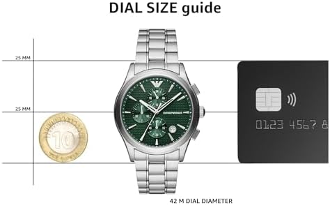 Emporio Armani Relógio masculino de aço inoxidável com cronógrafo