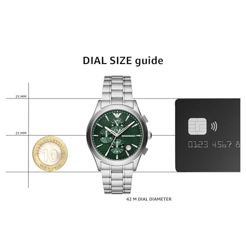 Emporio Armani Stainless Steel Analog Green Dial Men Watch-Ar11529, Silver Band - Image 6