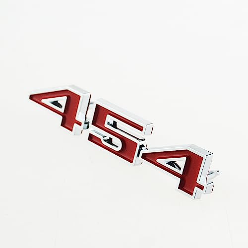 Image of 6Pcs Set SS 454 Fender Emblem 3D Tape Badge Sticker Nameplate Letter Replacement for 1970 1971 1972 El Camino Malibu (Silver Red)