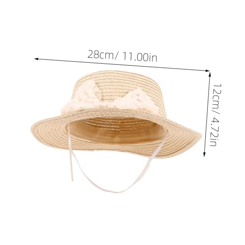 1set Breathable Straw Hat and Adorable Handbag Stylish Uv Protection for Years Old Lightweight and Comfortable Beach Accessories for Boys and Girls Khaki2