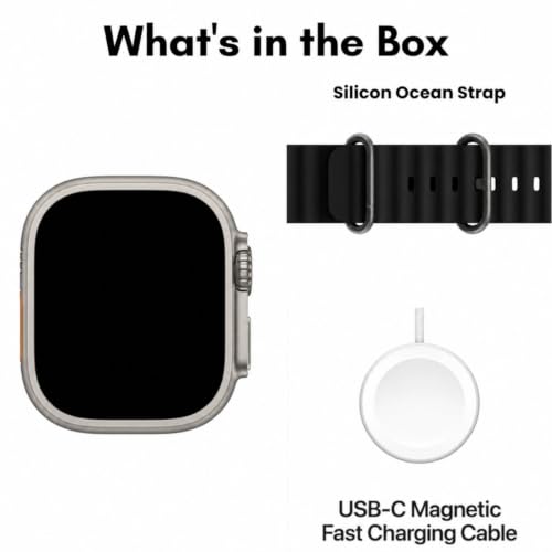 Image of T800 Smart Watch with 1.99 Inch Display Bluetooth Calling, BLACK, BLACK
