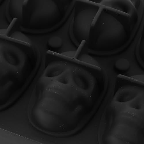 Molde para hielos calavera flexible de silicona 10 cavidades miniatura 3