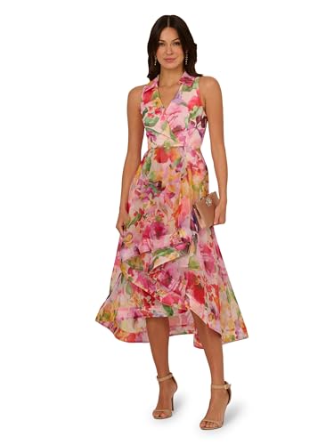 Image of Adrianna Papell Printed High-Low Dress