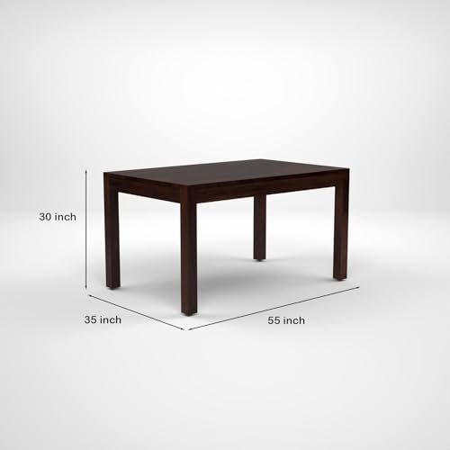 Image of Luxury Solid Sheesham Wood 6 Seater Dining Table Set with Cushioned Chairs | Wooden 6 Seater Dining Table with 6 Chairs | Premium Home Furniture| Hotels Restaurant (Finish Type-Walnut)