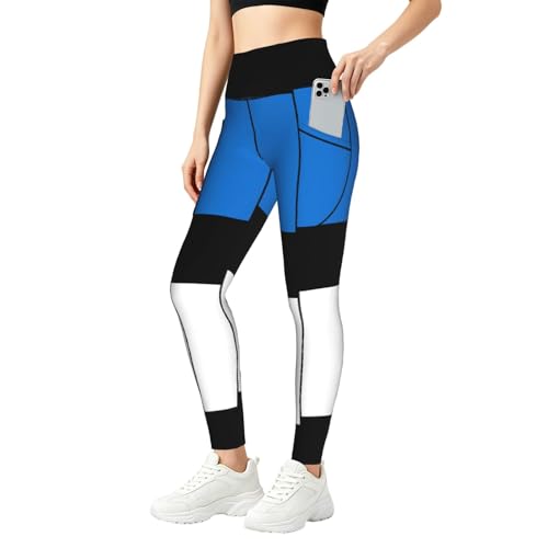 Leggings con estampado de bandera de Estonia pantalones con bolsillos contra las transparencias