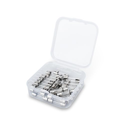 Innfeeltech 25pzas Fusibles de Vidrio de Soplado Lento 5 * 20mm 250V 6A Tubo Fusible Lento Kit Surtido