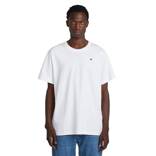 G-STAR Back Photo Print Loose R T Camiseta, White Knee Patch D26839-c784-h751, M Hombres